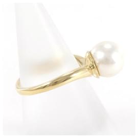 Autre Marque-K18 Yellow Gold Pearl Ring 10 in Pristine Condition-Other