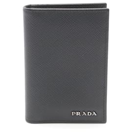 Autre Marque-Prada Saffiano Leather Vertical Logo Card Holder Leather Card Case 2MC101 in Great Condition-Other