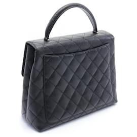 Autre Marque-Chanel CC Quilted Caviar Top Handle Bag Leather Handbag A12397 in Very Good Condition-Other