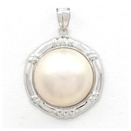 Autre Marque-K14 White Gold Pearl Pendant Top in Excellent Condition-Other