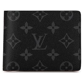 Autre Marque-Louis Vuitton Monogram Eclipse Bifold Wallet M61695 Black PVC Leather in Great Condition-Other