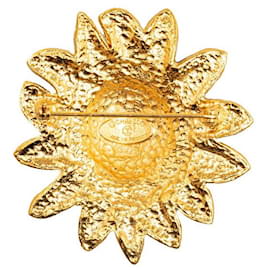 Autre Marque-Chanel Lion Sun Motif Brooch Gold Plated in Great Condition-Other