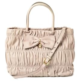 Autre Marque-Prada NAPPA GAUFRE 2way Handbag/Shoulder Bag Beige in Excellent Condition-Other