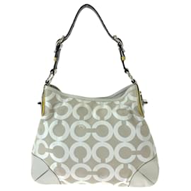 Autre Marque-Coach Op Art Peyton Canvas Shoulder Bag 14512 in Very Good Condition-Other