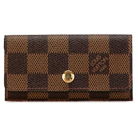 Autre Marque-Louis Vuitton Damier Multicles 4 Key Case N62631 Brown PVC Leather in Very Good Condition-Other