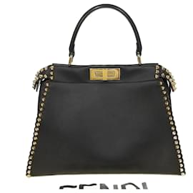 Autre Marque-Fendi Peekaboo Leather Handbag Black in Great Condition-Other