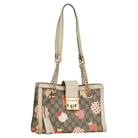 Autre Marque-Gucci GG Small Padlock Apple Heart Print Chain Shoulder Bag PVC Leather in Very Good Condition-Other