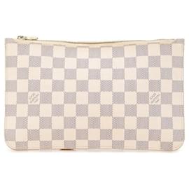 Autre Marque-Louis Vuitton Damier Azur Neverfull Pouch White PVC Leather in Very Good Condition-Other