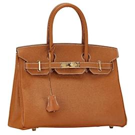 Autre Marque-Hermes Birkin 30 Handbag Gold Brown Epsom Leather in Very Good Condition-Other