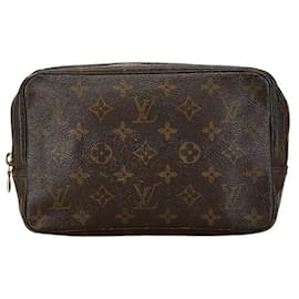 Autre Marque-Louis Vuitton Monogram Clutch Bag M47524 Brown PVC in Very Good Condition-Other