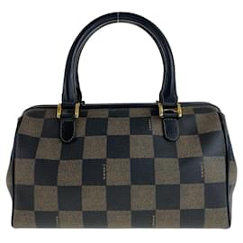 Fendi-Sac à main en cuir PVC Fendi Pequin-Marron