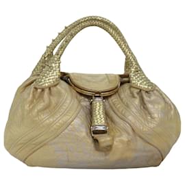 Fendi-Fendi Spy Bag Shoulder Bag Leather Gold-Golden,Metallic
