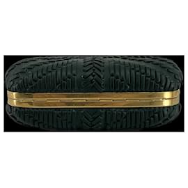 Alexander Mcqueen-skull clutch-Golden,Dark green