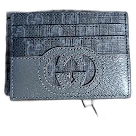 Gucci-Gucci Cut-Out Card Holder-Grey