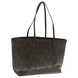 Fendi-FENDI Zucca Canvas Tote Bag Brown Black Auth 83688-Brown,Black