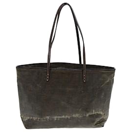 Fendi-FENDI Zucca Canvas Tote Bag Brown Black Auth 83688-Brown,Black