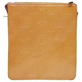 Louis Vuitton-LOUIS VUITTON Pouch Motto Monogram Vernis Rose Marshmallow M91312 LV Auth 84628-Autre