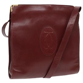 Borsa a spalla CARTIER in pelle rossa e oro Auth 85833 Rosso D'oro