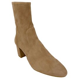 Stuart Weitzman Cashmere Stretch Suede Yuliana 60 Booties Beige