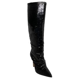 Casadei Black Sequined Mermaid Boots Black