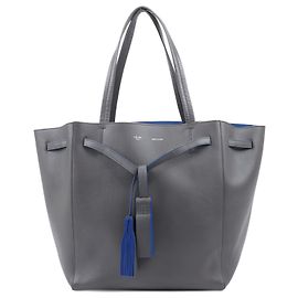 Céline Bolsa de Ombro Cabas Phantom Small em Couro de Bezerro CELINE em Antracite Claro Cinza
