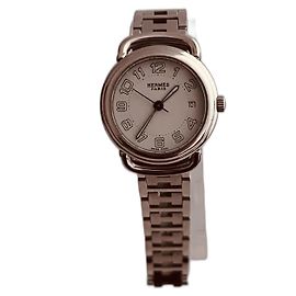 Hermès Pullman Uhr Stahl 24mm Silber