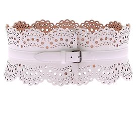 Alaïa Cinto ALAIA T.cm 75 em couro Branco