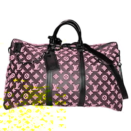 Louis Vuitton-Keepall 50 Louis Vuitton travel bag yellow triangle-Brown,Yellow