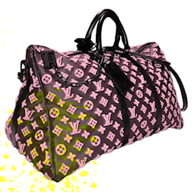 Louis Vuitton-Keepall 50 Louis Vuitton travel bag yellow triangle-Brown,Yellow