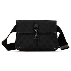 Gucci Black GG Canvas Jackie Belt Bag Black
