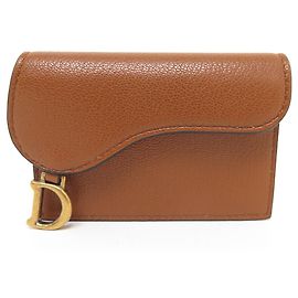 NINE DIOR BLOOM SADDLE CARD HOLDERS S511CCEH44MU BROWN LEATHER Brown