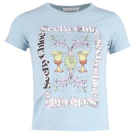 Camiseta con estampado gráfico See by Chloé en algodón azul claro Azul Azul claro