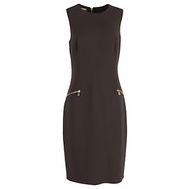 Michael Kors knielanges Kleid aus brauner Schurwolle Braun Rot
