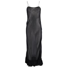 Abito maxi in crêpe de Chine nero Khaite Alix in seta Nero