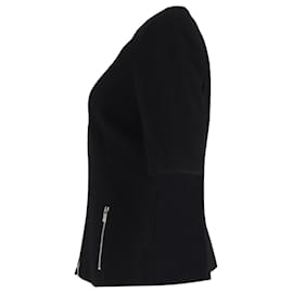 Michael Kors-Michael Kors Zipped Short Sleeve Jacket in Black Wool-Black