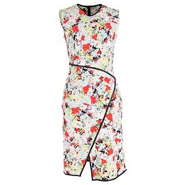 Robe à imprimé floral à effet drapé de longueur genou Erdem Josette en viscose multicolore Multicolore Autre