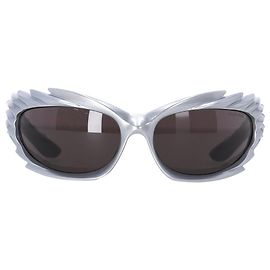 Balenciaga Spike Biker Sunglasses in Silver Acetate Silvery Metallic