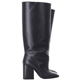 Marni Knee-High Block Heel Boots in Black Leather Black