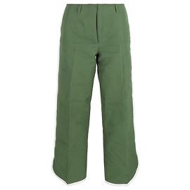 Pantalones con rayas laterales Dries Van Noten en algodón verde Verde
