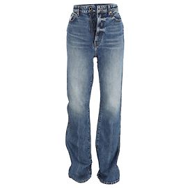 Jeans Khaite Danielle a Vita Alta in Cotone Blu Blu