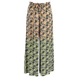 Ulla Johnson-Ulla Johnson Sawyer Printed Pants in Yellow Silk-Other