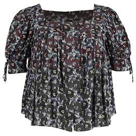 Ulla Johnson-Ulla Johnson Lorraine Blouse in Floral Print Silk-Other