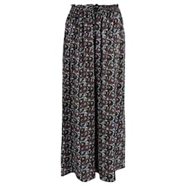 Ulla Johnson-Ulla Johnson Sawyer High Waisted Printed Pants in Black Silk-Other