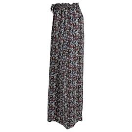 Ulla Johnson-Ulla Johnson Sawyer High Waisted Printed Pants in Black Silk-Other
