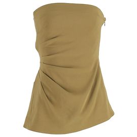 Proenza Schouler Strapless Draped Crepe Top in Olive Green Triacetate Green Olive green