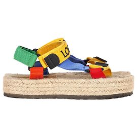 Loewe Colorblock Webbing Espadrille Sandals in Multicolor Canvas Multiple colors
