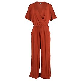 Macacão V-Neck Eolo com cinto da Max Mara em viscose laranja Laranja