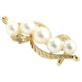 Obidome de perla K14YG Mikimoto Dorado