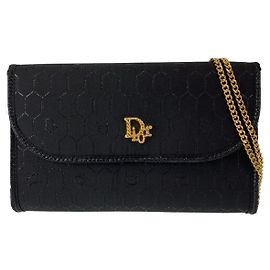 Dior Vintage Honeycomb Canvas Shoulder Bag Blue