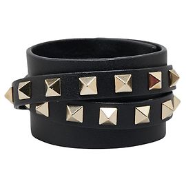 Valentino Rockstuds Lederarmband Schwarz